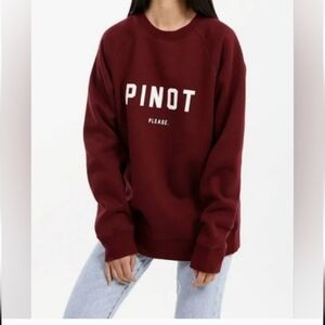🛍️Brunette The Label "Pinot Please" Burgundy Crewneck Sweatshirt